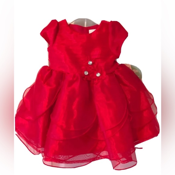 Nannette Baby Girls Sz 3/6 mo Petal tiered dress, formal, special occasion, NWT - Picture 1 of 8